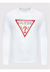 Guess Longsleeve M2YI31 I3Z11 Biały Slim Fit. Kolor: biały. Materiał: bawełna. Długość rękawa: długi rękaw