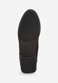 Born2be - Czarne Botki Trzewiki VICES z Ażurową Cholewką Bissen. Okazja: na co dzień, do pracy, na spotkanie biznesowe. Kolor: czarny. Materiał: dzianina, materiał, jeans. Szerokość cholewki: normalna. Wzór: ażurowy. Styl: casual, biznesowy, elegancki #4