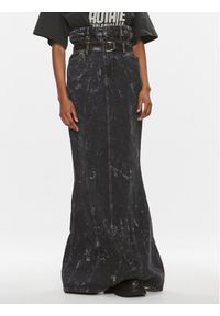 ROTATE Spódnica jeansowa 700385013 Czarny Relaxed Fit. Kolor: czarny. Materiał: bawełna