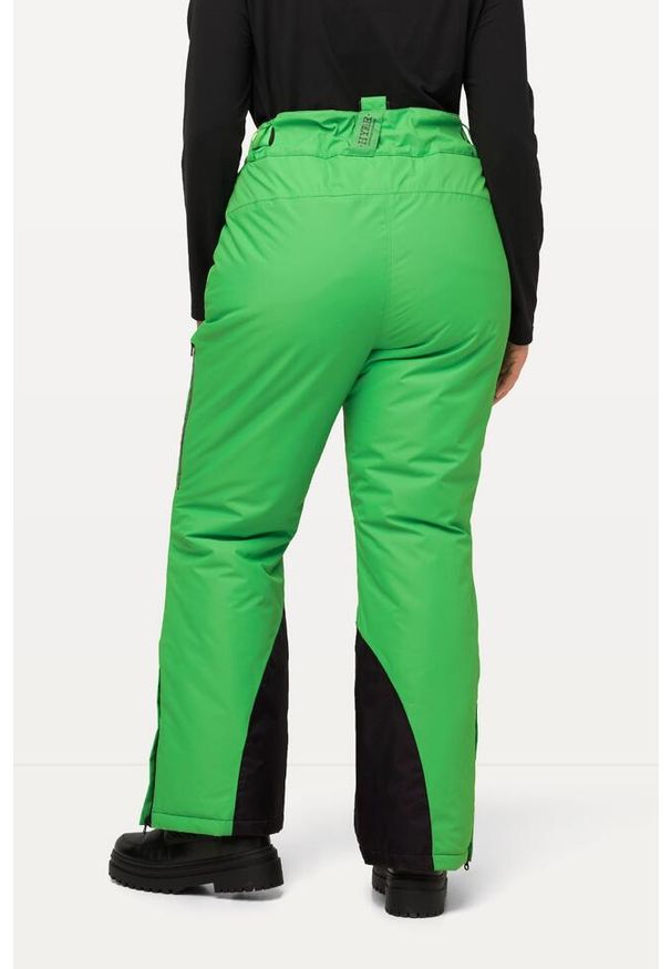 ULLA POPKEN - Damskie Spodnie narciarskie wodoodporne osłona przeciwśnieżna. Kolekcja: plus size. Kolor: zielony. Materiał: poliester, materiał. Sezon: zima. Sport: narciarstwo