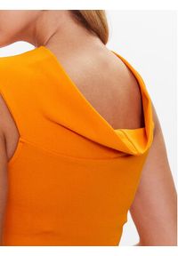 Sisley Sukienka codzienna 4V3CLV03X Pomarańczowy Regular Fit. Okazja: na co dzień. Kolor: pomarańczowy. Materiał: syntetyk, wiskoza. Typ sukienki: proste. Styl: casual