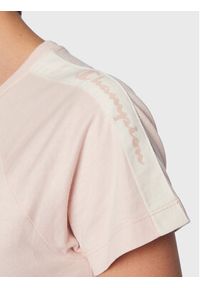 Champion T-Shirt Side Tape 115578 Różowy Regular Fit. Kolor: różowy. Materiał: bawełna #4