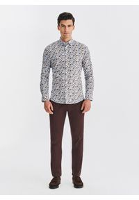 Pako Lorente - PAKO LORENTE – Biała koszula w kwiaty. Kolor: biały. Materiał: bawełna, elastan. Długość rękawa: długi rękaw. Długość: długie. Wzór: kwiaty #3