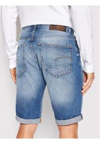 G-Star RAW - G-Star Raw Szorty jeansowe 3301 1/2 D07432-8973-071 Granatowy Straight Fit. Kolor: niebieski. Materiał: bawełna, jeans #4