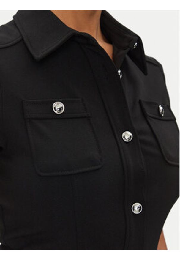 Guess Sukienka koszulowa W5GK70 KCBO2 Czarny Regular Fit. Kolor: czarny. Materiał: syntetyk. Typ sukienki: koszulowe