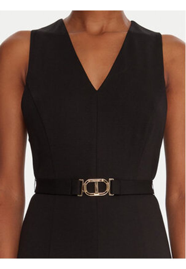 TwinSet - TWINSET Sukienka koktajlowa 252TP2606 Czarny Slim Fit. Kolor: czarny. Materiał: wiskoza. Styl: wizytowy