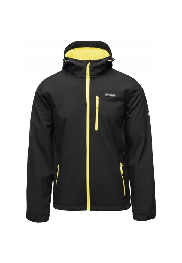 Elbrus - Męska Kurtka Soft Shell Iver II. Kolor: czarny, zielony, wielokolorowy, żółty