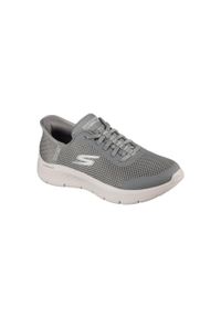 skechers - Kapcie SKECHERS SLIP-INS GO WALK FLEX Zielony. Kolor: zielony. Materiał: tkanina