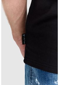 Philipp Plein - PHILIPP PLEIN Czarny męski t-shirt z czaszką zdobioną dżetami. Kolor: czarny. Wzór: aplikacja #5
