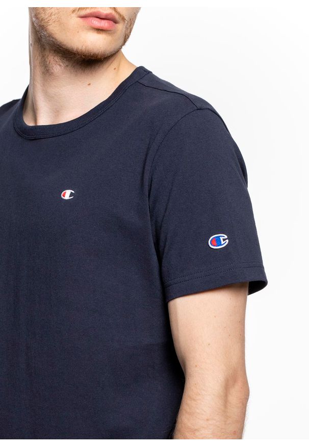 Koszulka Champion Premium Small C Logo T-Shirt (214674-BS501). Kolor: niebieski. Materiał: materiał