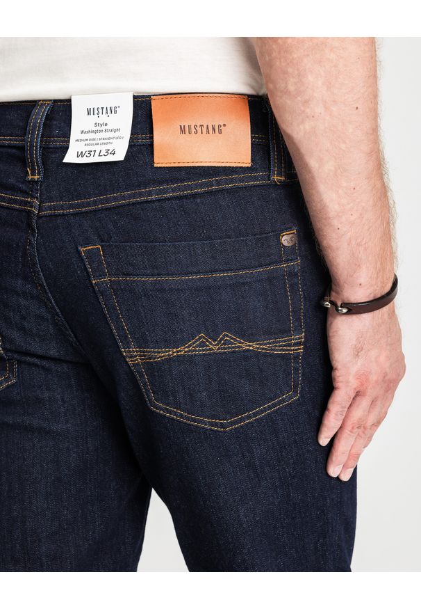 Mustang - MUSTANG WASHINGTON STRAIGHT MĘSKIE SPODNIE JEANSOWE JEANSY DŻINSY DENIM BLUE 1015351 5000 940