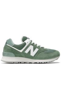 Buty New Balance U574FGG - zielone. Kolor: zielony. Materiał: syntetyk, skóra, materiał, zamsz, guma. Szerokość cholewki: normalna. Model: New Balance 574 #1