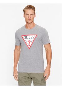 Guess T-Shirt M2YI71 I3Z14 Szary Slim Fit. Kolor: szary. Materiał: bawełna