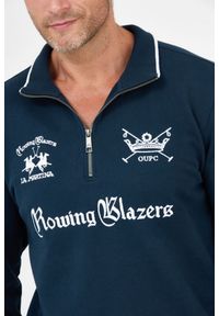 La Martina - LA MARTINA Granatowa bluza męska z suwakiem, Rozmiar M. Typ kołnierza: polo. Kolor: niebieski #5