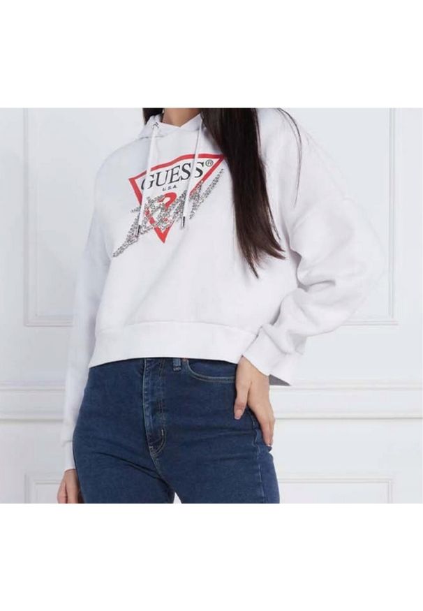 Damska Bluza Guess Icon Hoody Biała, Rozmiar S. Kolor: biały
