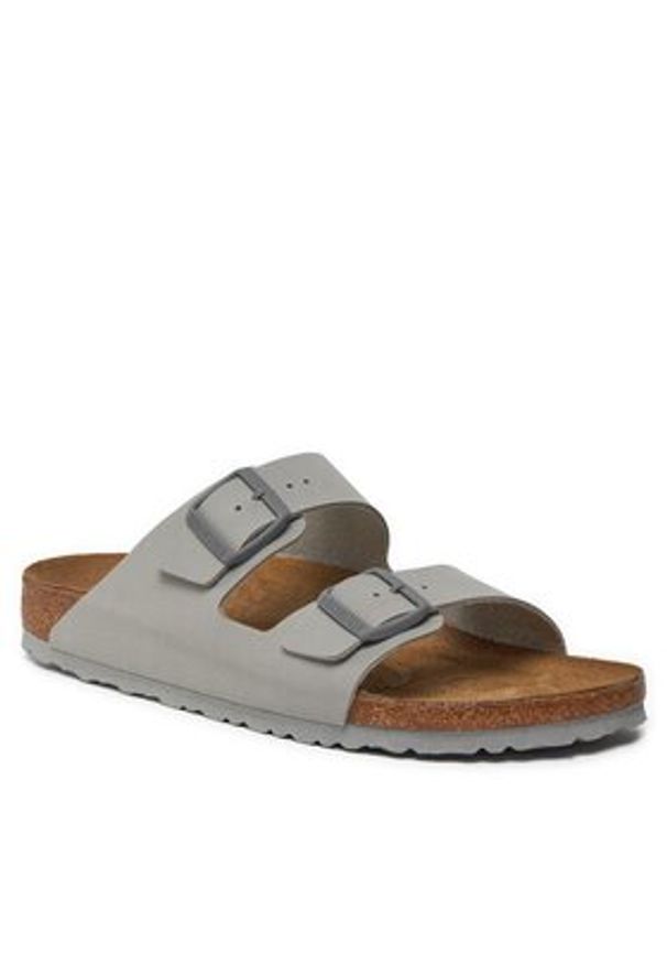 Birkenstock Klapki Arizona 1027696 Szary. Kolor: szary. Materiał: skóra