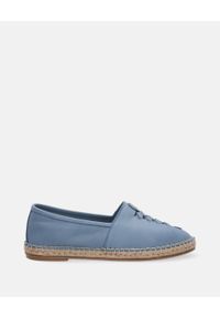 Venezia - NIEBIESKIE ESPADRYLE C609 BLUE. Kolor: niebieski. Materiał: materiał, syntetyk, skóra. Obcas: na obcasie. Wysokość obcasa: średni #1