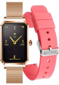 Smartwatch Rubicon RNCE86 Różowo złoty + różowy pasek. Rodzaj zegarka: smartwatch. Kolor: złoty, różowy, wielokolorowy