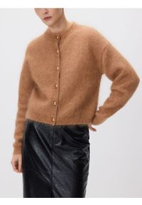 Reserved - Kardigan z moherem - brązowy. Kolor: brązowy. Materiał: moher #1