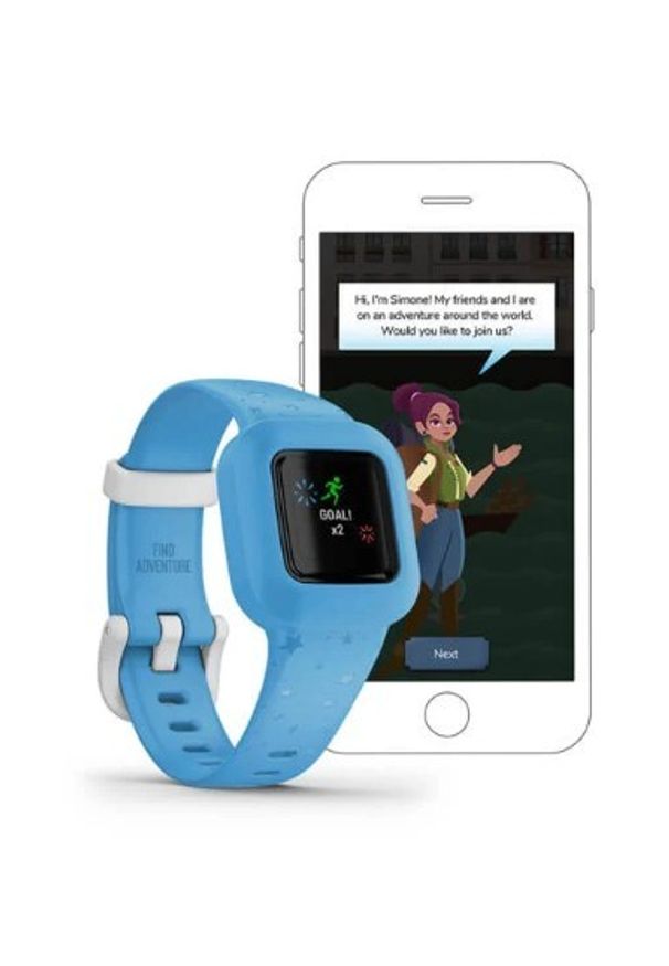 GARMIN - Garmin Vivofit Junior 3 Niebieskie gwiazdy. Kolor: niebieski. Styl: casual