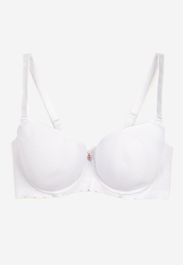 Renee - Biały Biustonosz Oddychający Typu Spacer Namsari. Kolor: biały. Materiał: jeans