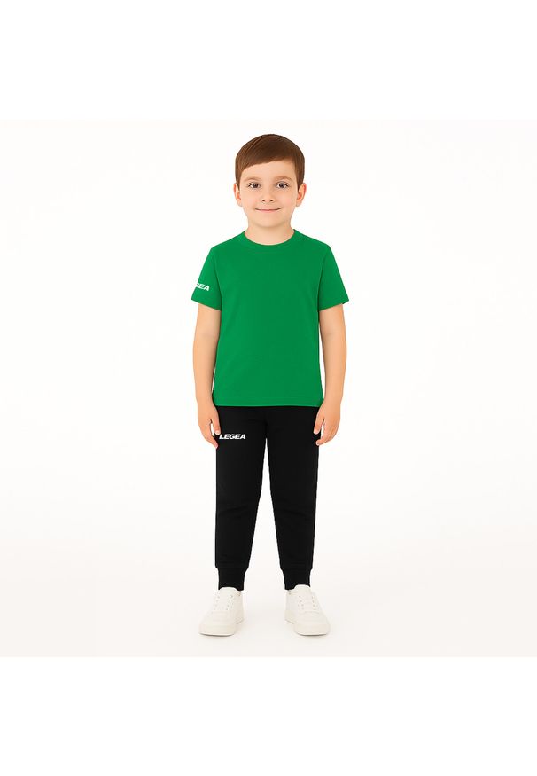 LEGEA - Komplet dresowy dla chłopca ARIA JR. Okazja: na uczelnię. Kolor: zielony. Materiał: dresówka. Długość: krótkie. Styl: sportowy