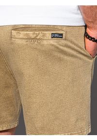 Ombre Clothing - Krótkie spodenki męskie dresowe W293 - brązowe - XXL. Kolor: brązowy. Materiał: dresówka. Długość: krótkie. Sezon: lato