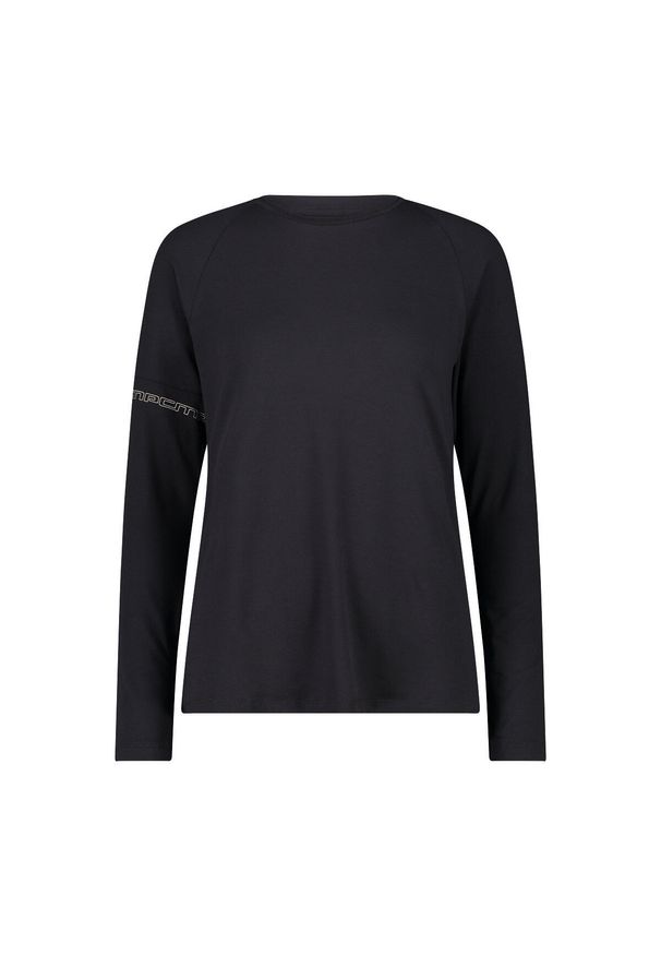 Koszulka damska turystyczna CMP 34N2166. Okazja: na co dzień. Kolor: czarny. Długość rękawa: długi rękaw. Styl: casual, sportowy