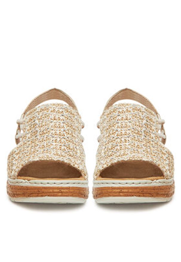 Rieker Sandały 62741-60 Beżowy. Kolor: beżowy. Materiał: syntetyk, materiał