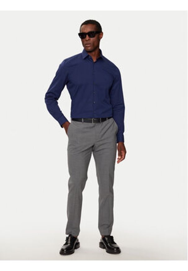 Calvin Klein Koszula K10K108229 Granatowy Slim Fit. Kolor: niebieski. Materiał: bawełna