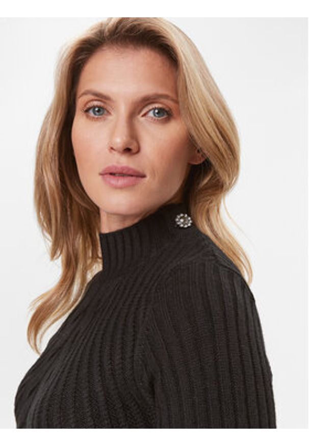 Liu Jo Sweter MF3223 MA95M Czarny Regular Fit. Kolor: czarny. Materiał: syntetyk