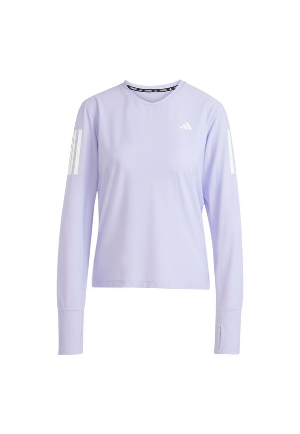 Adidas - Damska koszulka z długim rękawem adidas Own the Run. Kolor: fioletowy. Długość rękawa: długi rękaw. Długość: długie. Sport: bieganie