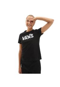 Koszulka sportowa damska Vans Flying V Crew. Kolor: czarny. Materiał: bawełna. Długość rękawa: krótki rękaw. Długość: krótkie