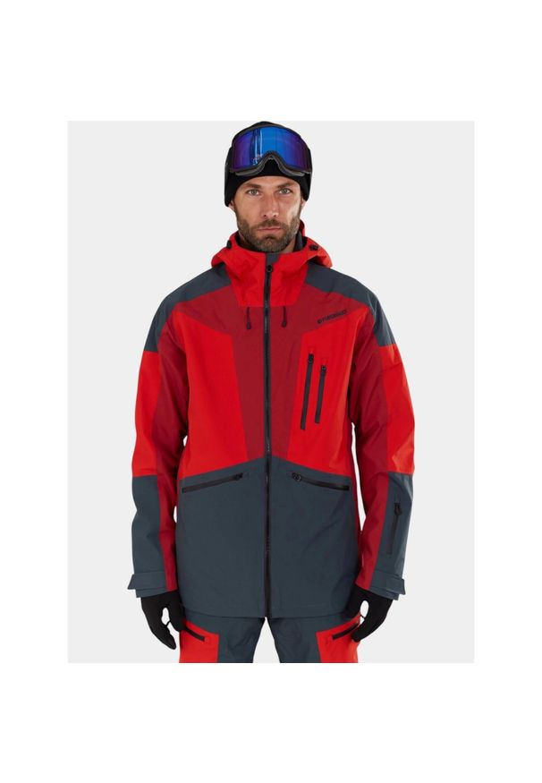 FUNDANGO - Kurtka Męska Fundango Rigel ECO 3L. Kolor: szary, czerwony, wielokolorowy. Materiał: materiał. Sezon: zima. Sport: narciarstwo