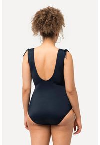 ULLA POPKEN - Damski Kostium kąpielowy wzór w korale klamra miękkie miseczki z recyklingu. Kolekcja: plus size. Kolor: niebieski. Materiał: elastan, poliamid, materiał