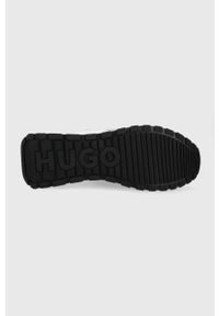 Hugo - HUGO buty kolor szary. Nosek buta: okrągły. Zapięcie: sznurówki. Kolor: szary. Materiał: guma #3