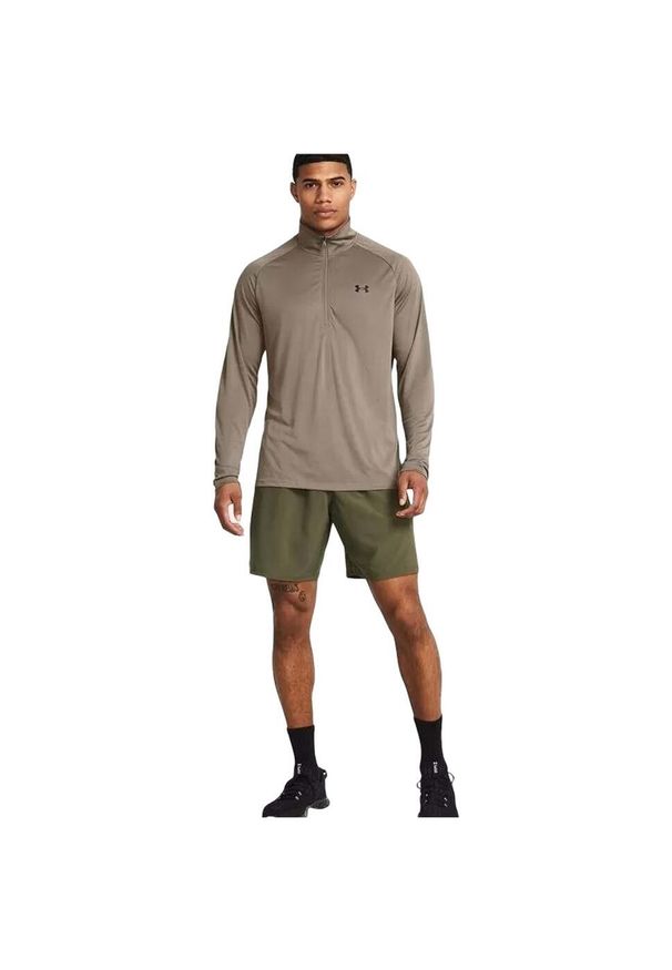 Under Armour - Spodenki na trening do ćwiczeń męskie UNDER ARMOUR szybkoschnące. Kolor: zielony. Sport: fitness