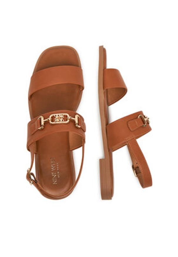 Nine West Sandały 678322-CCC Brązowy. Kolor: brązowy. Materiał: materiał, syntetyk