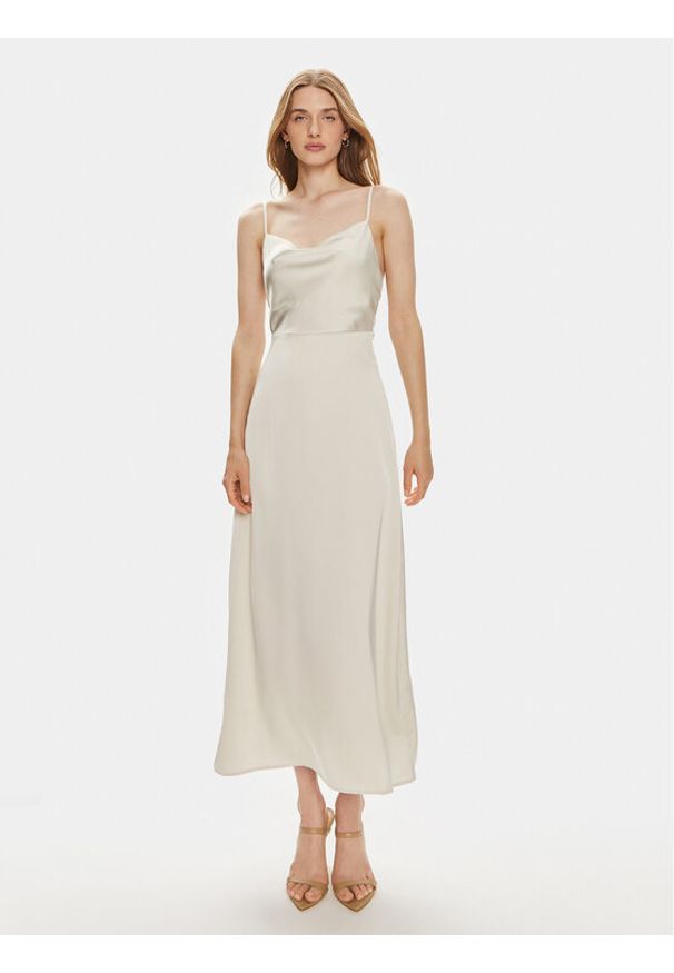 Vila Sukienka koktajlowa Ravenna 14085601 Beżowy Regular Fit. Kolor: beżowy. Materiał: syntetyk. Styl: wizytowy