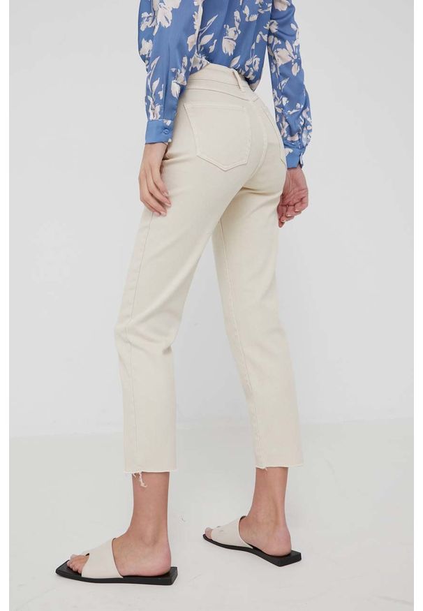 Answear Lab jeansy PREMIUM JEANS damskie medium waist. Kolor: beżowy. Styl: wakacyjny