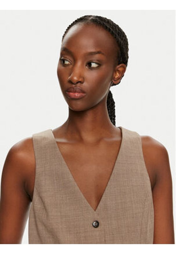 MAX&Co. Kamizelka 2426156012200 Brązowy Regular Fit. Kolor: brązowy. Materiał: wełna, syntetyk