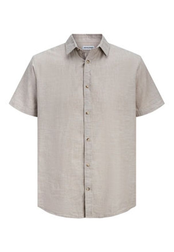 Jack & Jones Koszula Summer 12289160 Beżowy Regular Fit. Kolor: beżowy. Materiał: bawełna
