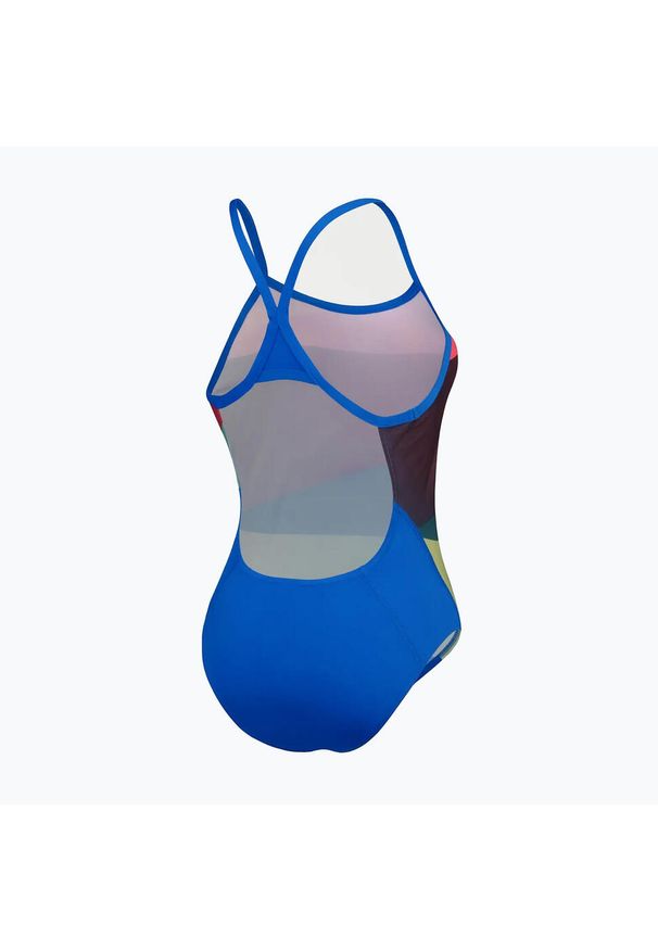 Strój pływacki jednoczęściowy damski Speedo Placement Digital Turnback. Kolor: czerwony, wielokolorowy, zielony. Wzór: nadruk