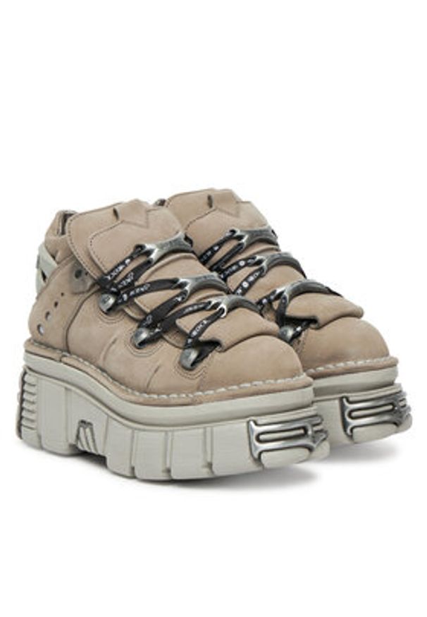 NEW ROCK Sneakersy M-106-C185 Beżowy. Kolor: beżowy. Materiał: skóra, nubuk