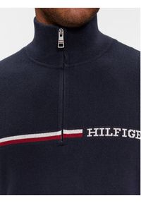 TOMMY HILFIGER - Tommy Hilfiger Sweter Global Stripe MW0MW33508 Granatowy Regular Fit. Kolor: niebieski. Materiał: bawełna #4