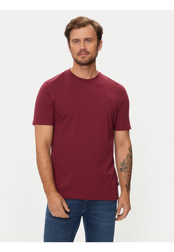 BOSS T-Shirt Thompson 01 50468347 Bordowy Regular Fit. Kolor: czerwony. Materiał: bawełna