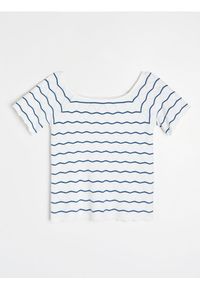 Sinsay - Swetrowa bluzka z krótkim rękawem i wiskozą - wielobarwny. Materiał: wiskoza. Długość rękawa: krótki rękaw. Długość: krótkie #1