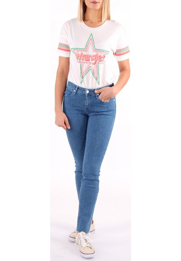 Wrangler - WRANGLER SLIM CROP DAMSKIE SPODNIE JEANSOWE RETRO ACTION W248GU124 112127961. Styl: retro