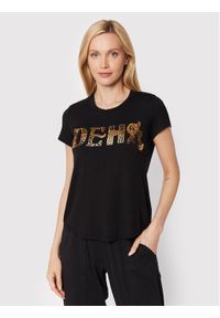 Deha T-Shirt B74492 Czarny Regular Fit. Kolor: czarny. Materiał: wiskoza