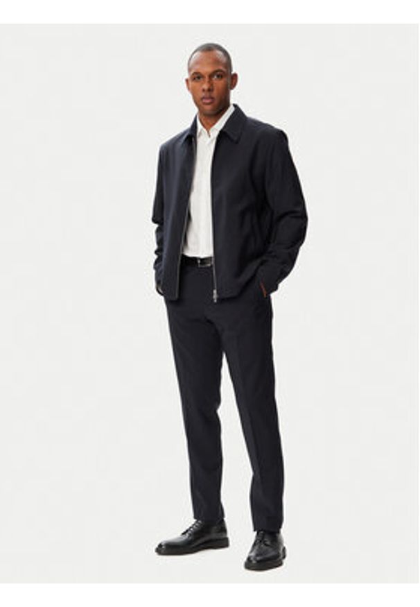 BOSS Spodnie garniturowe H-George-263 50567486 Granatowy Slim Fit. Kolor: niebieski. Materiał: wełna